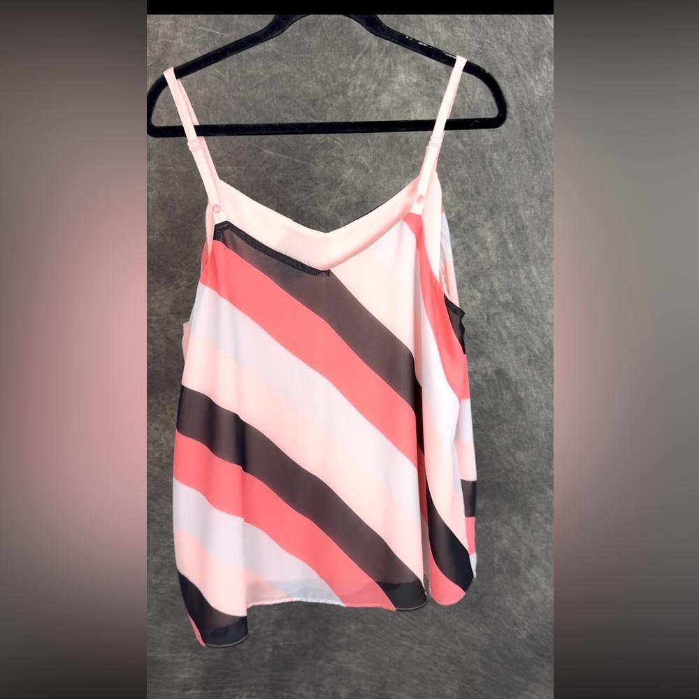 Torrid Sophie Spaghetti Strap Cami | Diagonal Stripe Black Peach | Size 1 (1X)